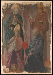 Saints Augustine And Francis, A Bishop Saint, And Saint Benedict — Filippo Di Tommaso Lippi