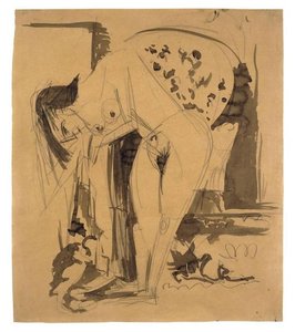 Stooping Act In Space — Ernst Ludwig Kirchner, Expressionism