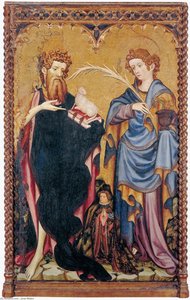 Sts John The Baptist And John The Evangelist With A Donor — Joan Mates, Catalan Gothic