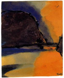 Brown Mountain On A Lake — Emile Nolde, Expressionism