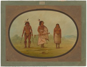 Mohave Chief, A Warrior, And His Wife — George Catlin