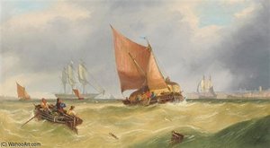 A Breeze On The Thames — John Callow, 19th Century Maritime Painting