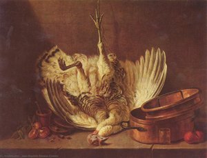 Still Life With Turkey Hanged — Jean-baptiste-siméon Chardin