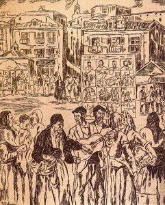 El Cartel Del Crimen (el Ciego De Los Romances) — José Gutiérrez Solana, Expressionism