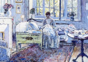 By The Cradle — Frederick Carl Frieseke
