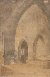 Interior Of A Church, Looking West From South Aisle — John Sell Cotman