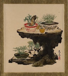 Lacquer Paintings Of Various Subjects Bonsai — Shibata Zeshin