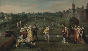 I Courtiers Strolling In A Garden — Hieronymus Francken