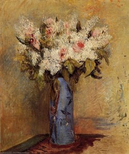 Vase Of Lilacs And Roses — Pierre-auguste Renoir