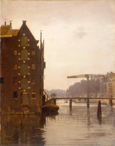 Pakhuizen Aan Een Amsterdamse Gracht Op Uilenburg, Willem Witsen, 1885 - 1922 — Willem Witsen