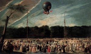 Ascent Of The Monsieur Bouclé's Montgolfier Balloon In The Gardens Of Aranjuez — Antonio Carnicero Y Mancio