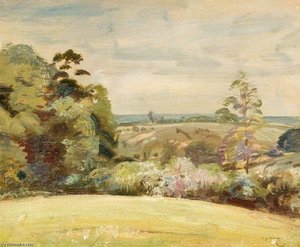 A Spring Landscape, Raydon, Suffolk — Sir Alfred James Munnings