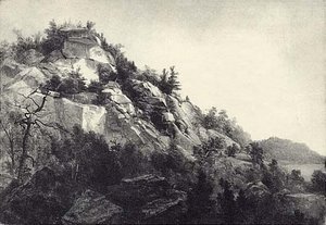 Promontory With Autumn Foliage, (painting) — Asher Brown Durand