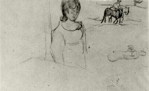 Sheet With A Few Sketches Of Figures — Vincent Willem Van Gogh