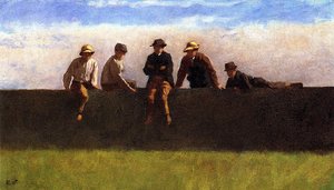 Five Boys On A Wall — Jonathan Eastman Johnson