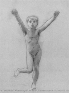Studio Di Bambino in Piedi Con Le Braccia Alzate