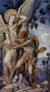 Jacob And The Angel — Gustave Moreau