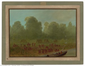 A Mayoruna Village — George Catlin