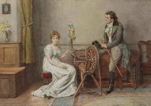 An Encounter At The Spinning Wheel — George Goodwin Kilburne