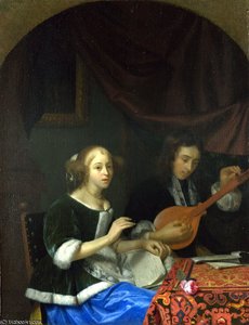 A Woman Singing And A Man With A Cittern — Godfried Schalcken
