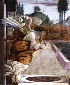 Annunciation (detail) — Sandro Botticelli, Early Renaissance