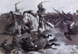 Down Go Horses And Men — Frederic Remington