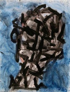 Head, Black On Blue — Roy Turner Durrant