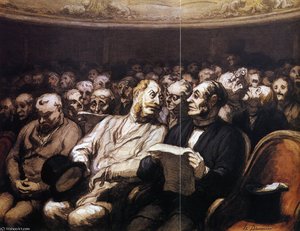 L'entracte, Crayon Noir Plume Aquarelle Et Gouache The Interval, Lead Pencil Plucks Watercolour And Gouache — Honoré Daumier