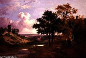 Landscape With A Windmill — John Berney Ladbrooke
