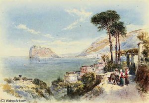 Peasants Conversing On The Italian Coast — Thomas Charles Leeson Rowbotham, Romanticism