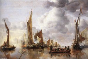 The State Barge Saluted By The Home Fleet — Jan Van De Cappelle
