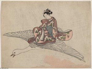 Girl Riding A Flying Goose — Suzuki Harunobu