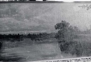 Panorama Of Lake Coeur D'alene, Idaho Moonrise Over Lead Colored Coeur D'alene River, (painting) — Von Luerzer