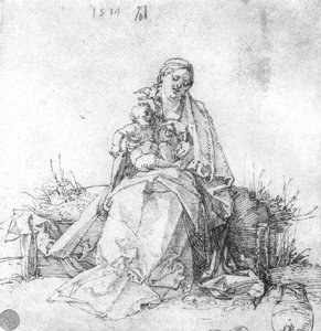 Madonna And Child On The Grassy Bank — Albrecht Dürer, Northern Renaissance Printmaking