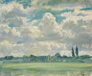 Trees By A Landscape — Sir Alfred James Munnings, Impressionism