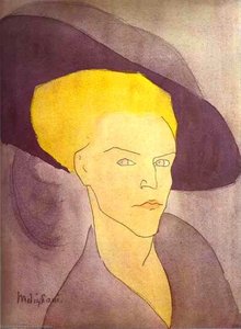 Head Of A Woman With A Hat — Amedeo Clemente Modigliani