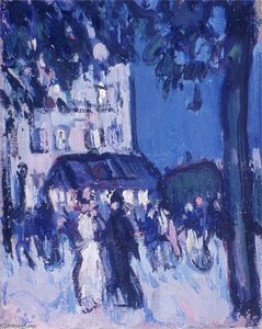 Street At Night — John Duncan Fergusson, Impressionism