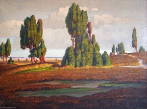 Deutsch Heidelandschaft Mit Wacholder — Albert Koenig
