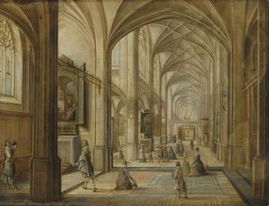 Interior Of A Gothic Church — Hendrick Van The Younger Steenwyck, Baroque