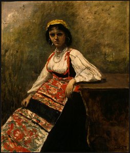 Italian Girl — Jean-baptiste-camille Corot