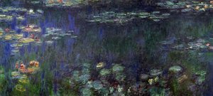 Water Lilies, Green Reflection (left Half) — Claude Monet