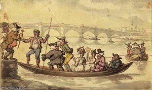 A River Ferry On The Thames — Thomas Rowlandson