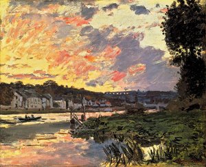 The Seine At Bougeval, Evening (aka Bougival) — Claude Monet