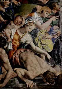 Moses Strikes Water From The Wall Rocks — Agnolo Bronzino