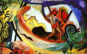 Three Girls In A Barque — August Macke