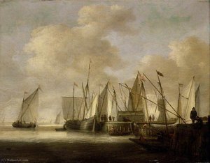 Dutch Vessels at a Pier