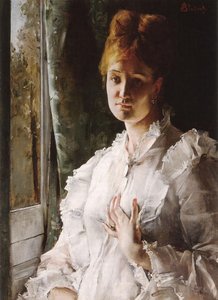Portrait Of A Woman In White — Alfred Stevens