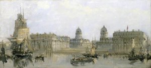 Greenwich Hospital From The Thames — David Roberts