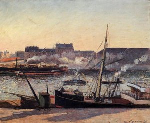 The Docks, Rouen: Afternoon — Camille Pissarro