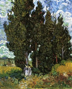 Cypresses With Two Female Figures — Vincent Willem Van Gogh